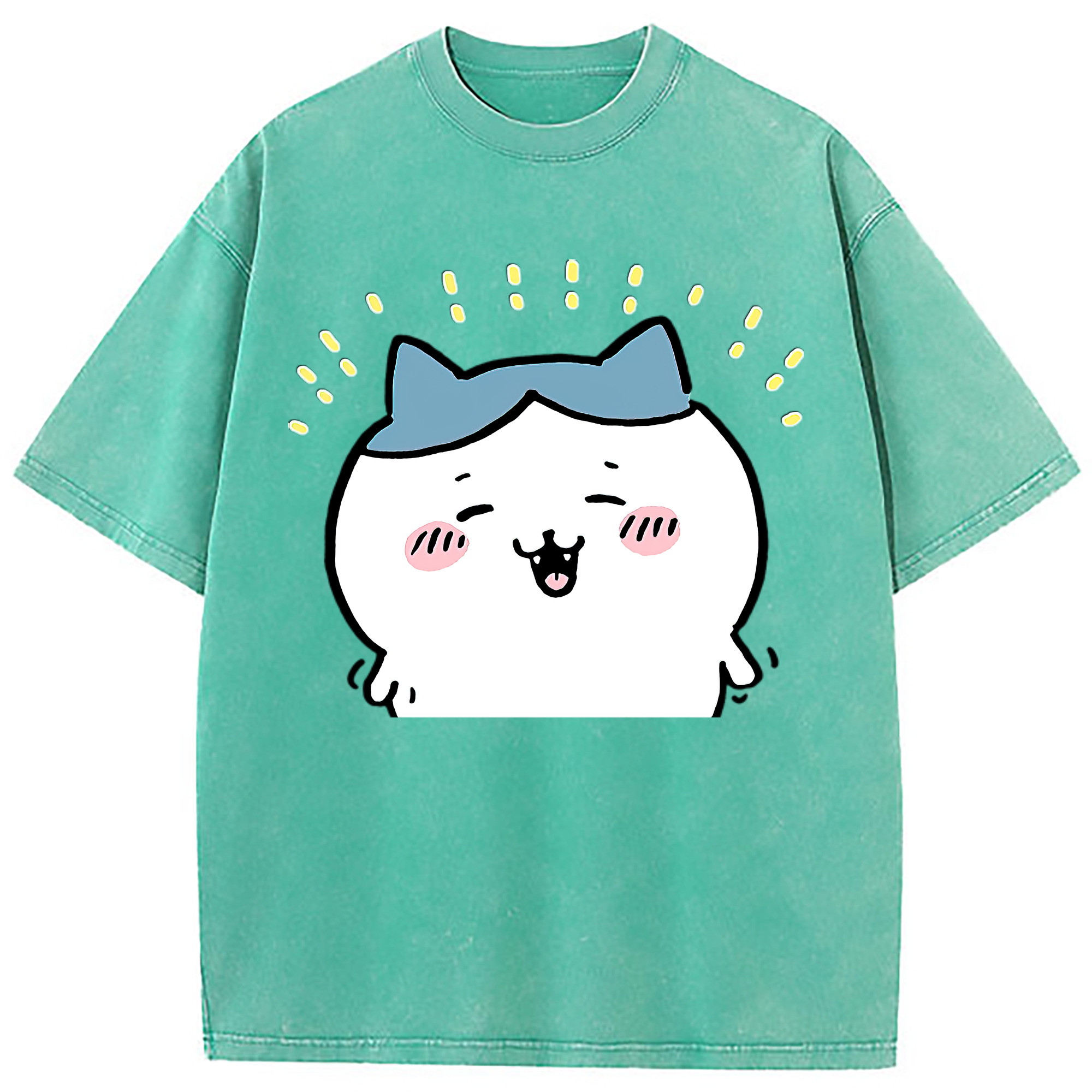 （画像用） ちいかわ ハチワレ Chii-kawa hachiware 綿100% ヴィンテージ風 半袖Tシャツ（フロントプリント）